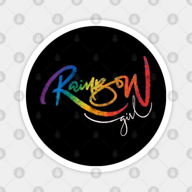 Rainbow Girl Magnet by Brushtype